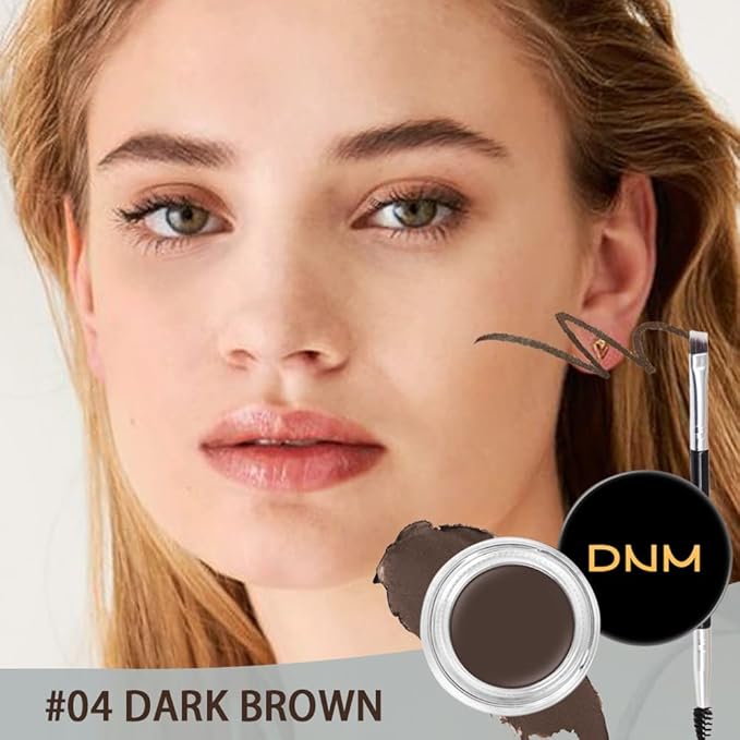 evpct Dark Brown Eyebrow Powder Pomade Gel Shaper Makeup Kit with Dual-ended Brush, Eyebrow Stencil Kit for Women Shaping, Eye Brow Pomade Stencil Shaper Tinting kits for Women Long Lasting Waterproof