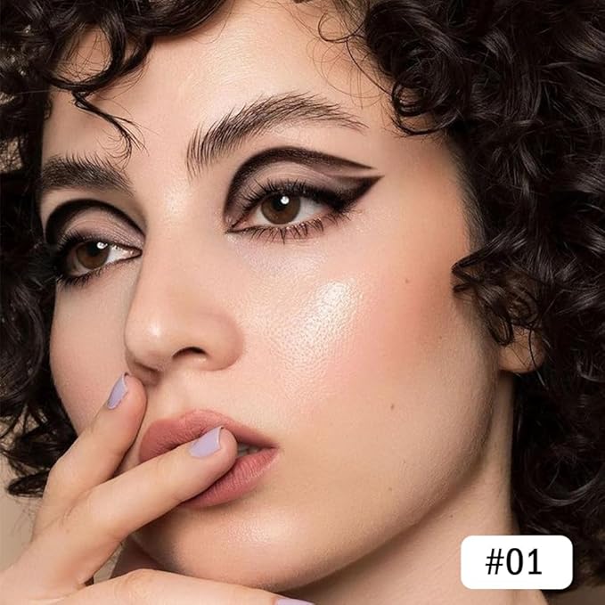 evpct Black Eyeliner Pencils for Eyes, Black Colored Eye Liner Pencil Pen Makeup Waterproof Smudge Proof, Colored Gel Waterline Eyeliner Liquid, Face Eye Paint Stick Lipstick Halloween Makeup 01