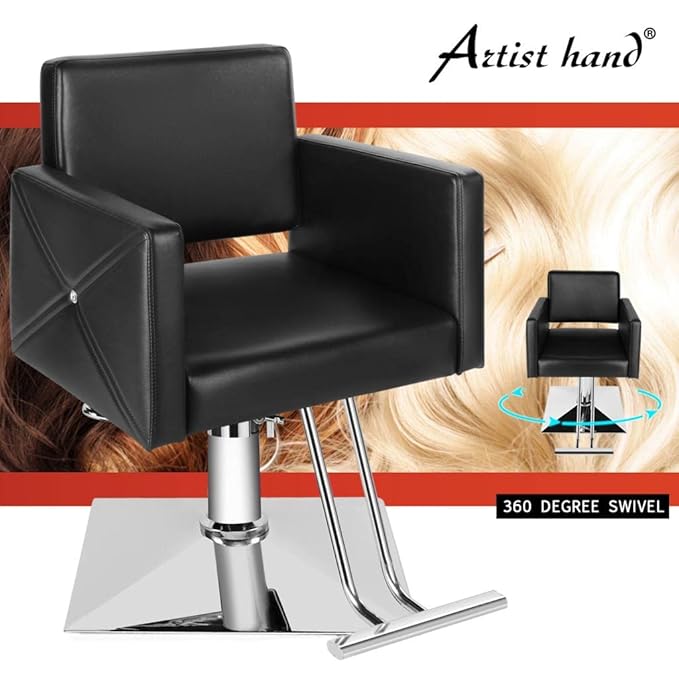 Artist Hand Salon Chair for Hair Stylist, Stylist Chair with Heavy Duty Hydraulic Pump, 360 Degrees Rolling Swivel Spa Beauty Equipment for Hair Stylist Women Man, Max Load Weight 330 Lbs