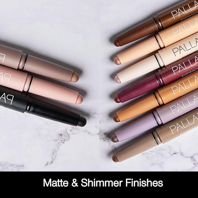 Palladio Waterproof Eyeshadow Stick with Blending Sponge, Long Lasting & Effortless Application, Smudge Free & Crease Proof Formula, Matte & Shimmer Shades, Buildable Eye Shadow (Pearl shimmer)