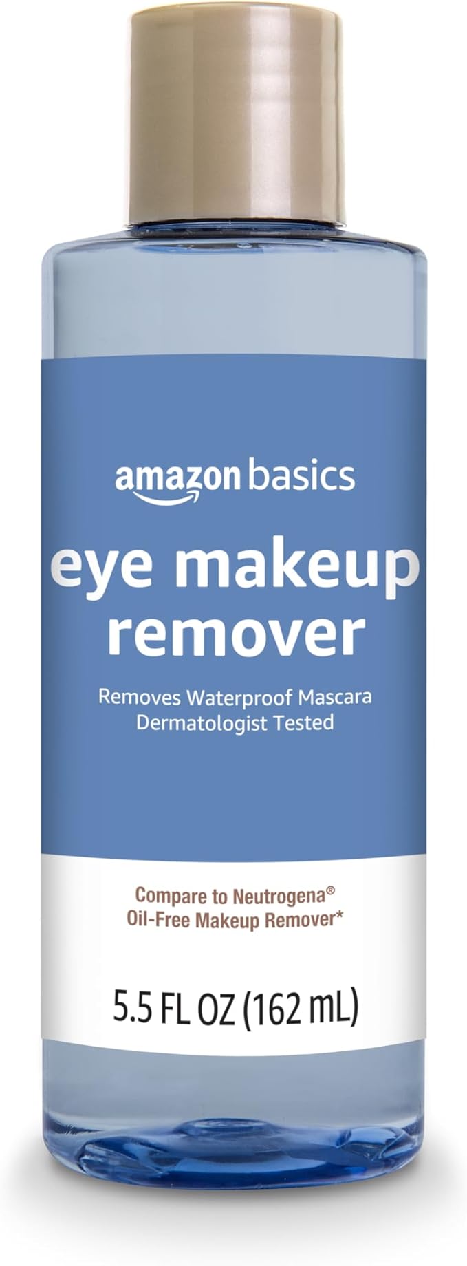 Amazon Brand - Solimo Eye Makeup Remover, Removes Waterproof Mascara, Dermatologist Tested, 5.5 Fluid Ounce