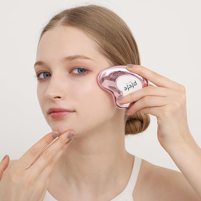 pfefe Stainless Steel Cryo Gua Sha - Gua Sha Facial Beauty Tools - Metal Skin Care Gua Sha for Body SPA Face Neck Eye