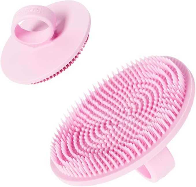 Boie USA Face Scrubber - Handheld Facial Tool, Deep Cleansing Exfoliating Facial Brush. Fights Acne with Gentle, Silicone-Like Bristles, Long Lasting, & Hypoallergenic (Pink)