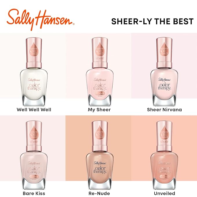 Sally Hansen Color Therapy Lacquer Nail Polish, Bare Kiss, 0.5 Fl. Oz.