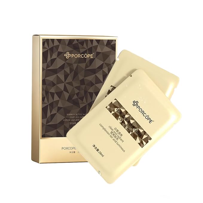 PORCOPE Niacinamide Brighten Moisturizing Sheet Mask - 28gx5 EA Contains Arbutin, Niacinamide, Hyaluronic Acid and Plant Extracts to Improve Dryness and Roughness, Moisturize and Brighten