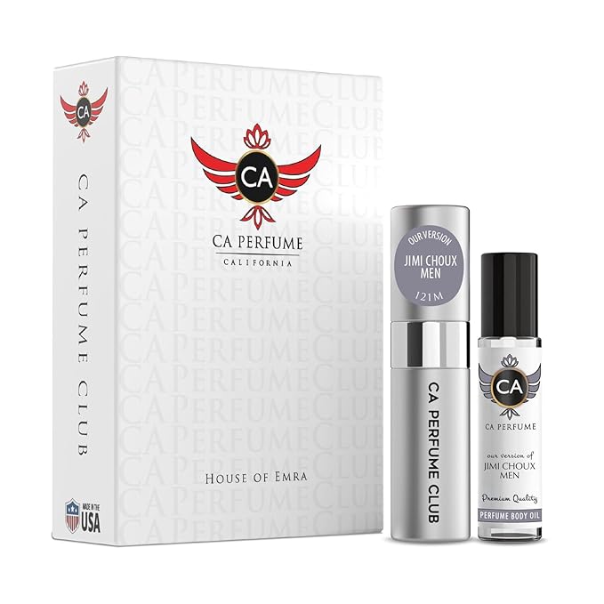 CA Perfume Duo Impression of Jimi Choux For Men Perfume Layering Set Mens Cologne Long Lasting Travel Size EDP + Body Oil Roll-On Bottle 0.27 Fl Oz+0.33 Fl Oz
