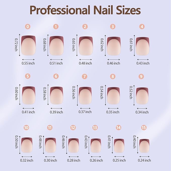 Misssix French Gel Press on Fake Nail Tips, Short Square, No Need to File, Pre-lasting for Nail Art DIY 16 Sizes Multicolor 160Pcs