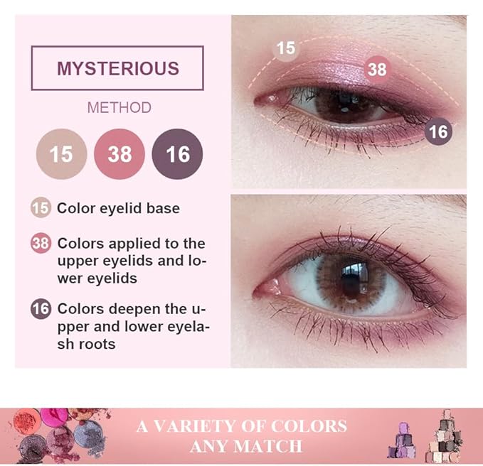 40 Color Smoky Eyeshadow Palette，Professional Premium Matte Glitter Makeup Palette，Multi-Color Eyeshadow Powder Cake，Long-lasting, Waterproof Makeup That Doesn't Come off Easily，3.52 OZ