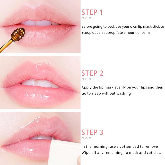 5 PCS Bee Lip Balm Honey Pot, Watermelon & Apple & Strawberry & Honey & Coconut Lip Mask Overnight Propolis Moisturizing Lip Balm Hydrating Prevention Dry and Crack (Set E)