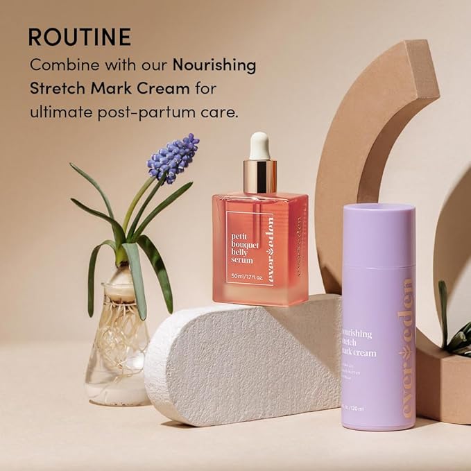 Evereden Petit Bouquet Belly Serum, 1.7 fl oz. | Clean & Vegan Women's Belly Oil for Pregnancy and Postpartum Maternity Skincare | Non-Toxic Stretch Mark Oil