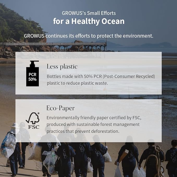 GROWUS Algae Therapy Mineral Shampoo with Seaweed Complex, Biotin, PDRN (16.9 Fl Oz / 500ml)