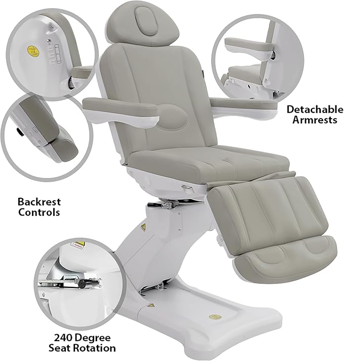 SKINACT Malibu Electric Medical Spa Treatment Table (Taupe)