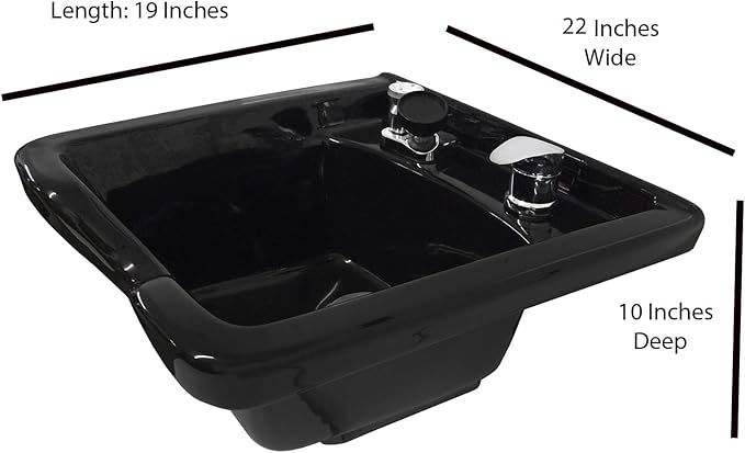 Extra Wide Shampoo Bowl Black ABS Plastic Salon and Spa Hair Sink Beauty Salon Equipment TLC-B22 KSG