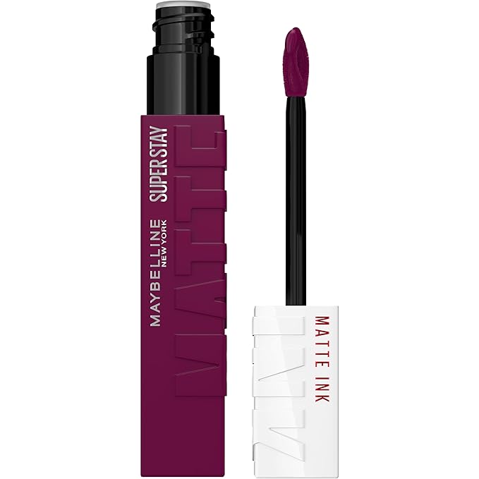 Maybelline Super Stay Matte Ink Liquid Lipstick Makeup, Long Lasting High Impact Color, Up to 16H Wear, Believer, Deep Plum, 1 Count, Packaging May Vary