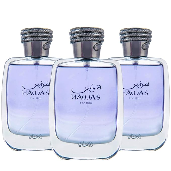 RASASI Hawas For Him EDP Spray 100ML (3.4 OZ) Long Lasting and Luxurious Scents for Men. (PACK OF 3)