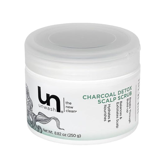 Unwash Charcoal Detox Scalp Scrub - Detoxify, Exfoliate, & Rebalance Hair & Scalp, Removes Build-Up, For Dry, Itchy Scalps Paraben Free, 8.82 oz