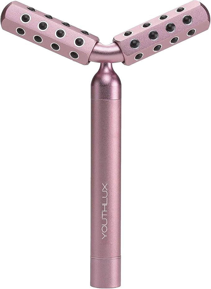 Revolution Roller - Germanium Stone Uplifting Face/Body Beauty Massage Tool/Roller/Wand for Skin Tightening/Firming, De-Puffing, Anti-Aging (Rose Gold)