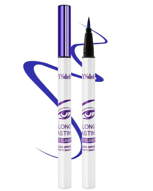 Liquid Eyeliner Pen, Blue Waterproof Long Lasting Colored Eye Liner Pen with Precision Tip, Matte Colorful Smudgeproof High Pigmented Eyeliner Pencil, Christmas Party Eye Makeup Gift for Women-04