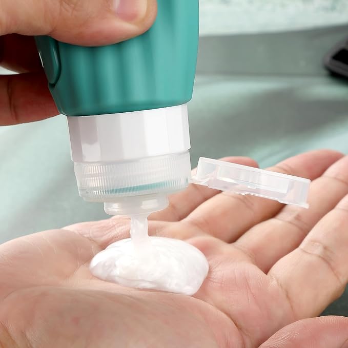 16 Pack Travel Bottles for Toiletries, Leakproof Travel Containers for Toiletries, TSA Approved Silicone Travel Accessories Squeezable Refillable 3oz for Shampoo Conditioner Lotion