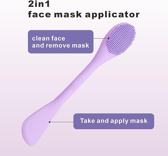 Blackhead Remover Skin Scrubber Pore Cleaning Brush for Face & Nose- 2 in 1 Silicone Face Scrubber & Mask Applicator for Deep Cleaning, Daily Skin Care Tool for Women & Men (Purple)