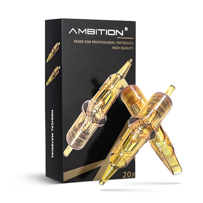 Ambition Glory Tattoo Cartridges #12 Standard 14RL Needles Disposable 20pcs 0.35mm 14 Round Liner for Rotary Tattoo Machine Supply