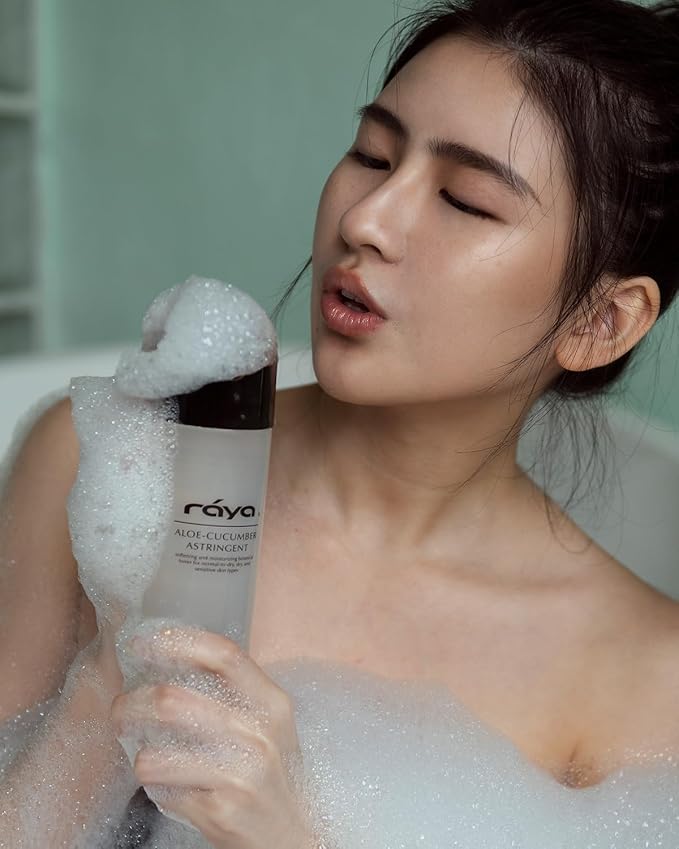 RAYA Aloe Cucumber Astringent 16 oz (202) | Gentle Pore Tightening and Smoothing Facial Toner for Dry and Sensitive Skin | Helps Refine, Cool, and Sooth | Smooths Complexion When Used Before Make-Up