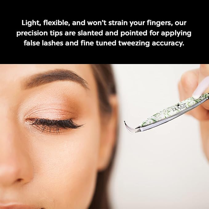 F.A.R.A.H. Z-Tweeze Professional Sabza Stainless Steel Dual Ended Precision Tweezers with Slanted and Pointed Tips