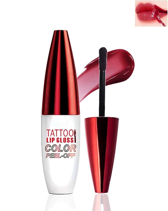 Peel Off Lip Stain Tattoo Lip Gloss,Nude Pink Matte Lip Liner Stain Peel Off Waterproof Long Lasting,Highly Pigmented Transfer-Proof Lips Tint Non-Stick Tinted Liquid Lipstick Makeup for Women-04