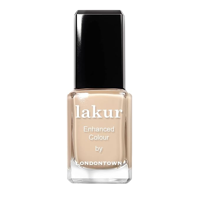 LONDONTOWN lakur Nail Polish - Chip-Resistant, Non-Toxic, Conditions & Hydrates Nails | Glossy Sheer Nude, Teatime, .40 fl oz