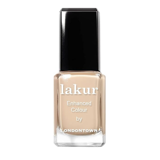 LONDONTOWN lakur Nail Polish - Chip-Resistant, Non-Toxic, Conditions & Hydrates Nails | Glossy Sheer Nude, Teatime, .40 fl oz