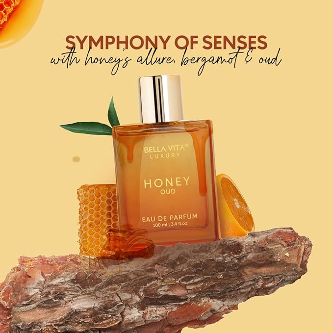 Honey Oud Eau de Parfum (3.4 fl. oz.) | Patchouli, Vanilla, Bergamot, Floral & Spicy + Made with Clean & Vegan Essentials Oils + Cruelty Free | Long-Lasting Unisex Fragrance