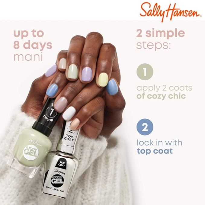Sally Hansen Miracle Gel™, Cozy Chic Stay Toasty, Long Lasting, Gel-Like Formula, No UV Lamp Needed, Nude Nail Polish