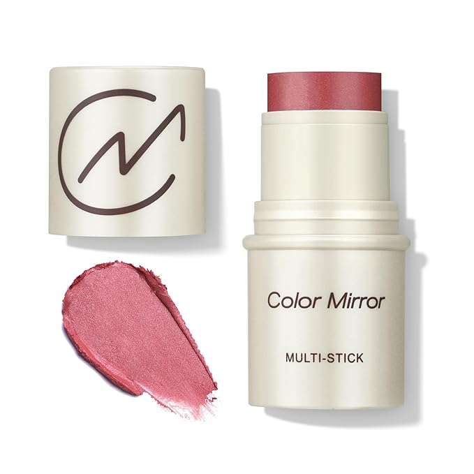 Multi-Use Makeup Stick - Blush, Lipstick, Eyeshadow & Highlighter For All Skin, Buildable Color, Long-Lasting, Lightweight, Natural Soft Finish(02 Pomegranate Flower Shimmer), 0.158 oz