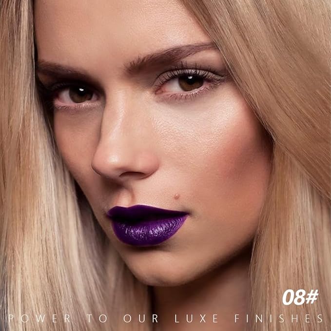 Dark Orchid Purple Matte Lipstick - Pigmented Lip Crayon & Face Paint Stick for Women Everyday Halloween Birthday Party Wear, Younger-Looking Lip Makeup, Labial con color para uso diario 08