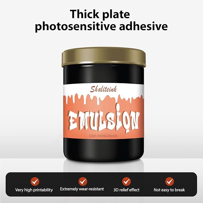 Shaliteink® Thick Plate Screen Printing Emulsion Premium Pre-Sensitized Photo Emulsion for Silk Screen Printing,Screen Printing Ink Applications,Screen Printing Kit,Screen Printing Supplies(32oz)