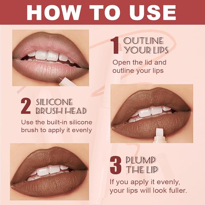 Plump Matte Crayon Lip Liner Pencil, Espresso Martini Lipstick Lip Liners for Women, 24 Hour Long-Lasting Lip Gloss Makeup, With Silicone Smudger for Define Contours & Sculpting Lip, 07