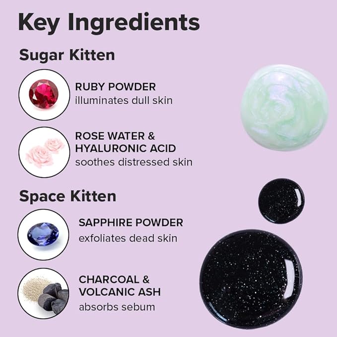 I DEW CARE Korean Wrapping Peel Off Facial Mask Set - Starry Kitten Night | Masks 3ea & Headband Gift Set, Korean Skincare, Glow Skin, Hydrating, Exfoliating, Stocking Stuffers, Travel Size, Mini Set