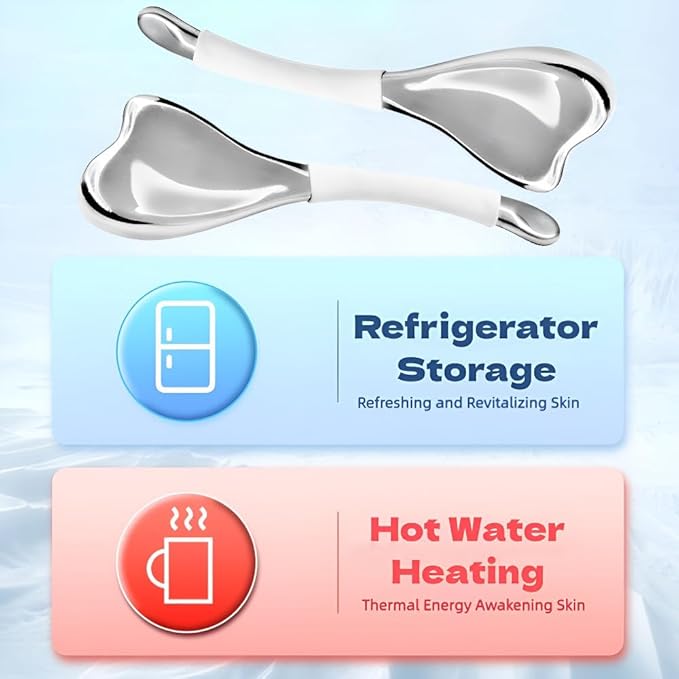 Ice Globes for Face & Eyes, Unbreakable Stainless Steel Cryo Massagers for Skincare Routines, Multifunctional Cold Roller Cooling Globes for Puffiness, Sagging Skin, and Facial Relaxation (Black)