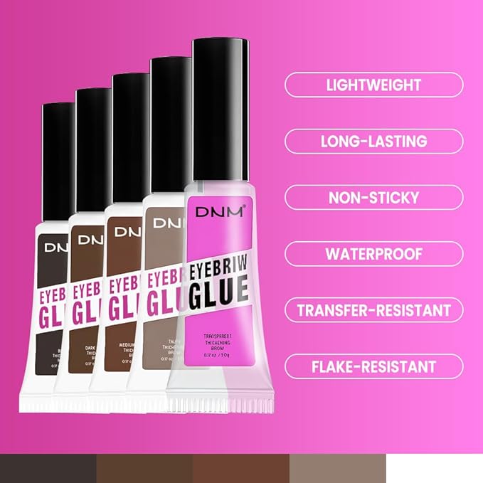 Kaely PROFESSIONAL MAKEUP Brow Glue, Tinted Eyebrow Gel, Eyebrow Mascara Waterproof, gel para cejas a prueba de agua, Eye Brow Fast Sculpt, Vegan & Cruelty-Free, 1Pcs-05 Black