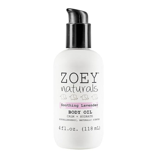 Zoey Naturals - Soothing Lavender Body Oil for Kids and Babies, Calming, Moisturizing, Hydrating, Made in USA