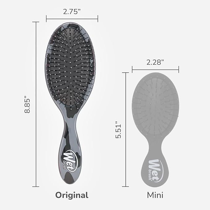 Wet Brush Original Detangler Hair Brush, Grey Leopard (Safari), Ultra-Soft IntelliFlex Bristles, Detangling Bristles Glide Through Tangles (Wet Dry & Damaged Hair), Women & Men (Pack of 2)