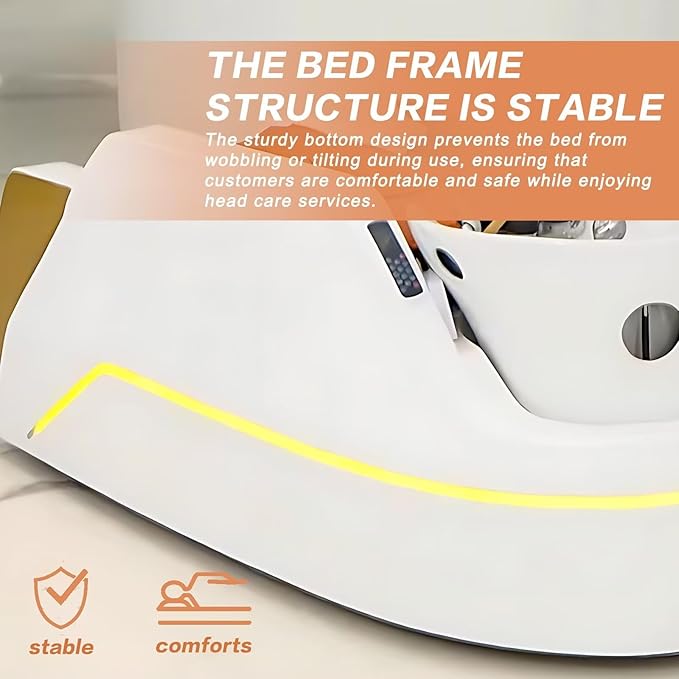 Massage Shampoo Bed and with Modern Unique Simple Design,Head Spa Equipment and Ceramic Basin Includes Smart Massage Design(Water Cycle,Fumigation)