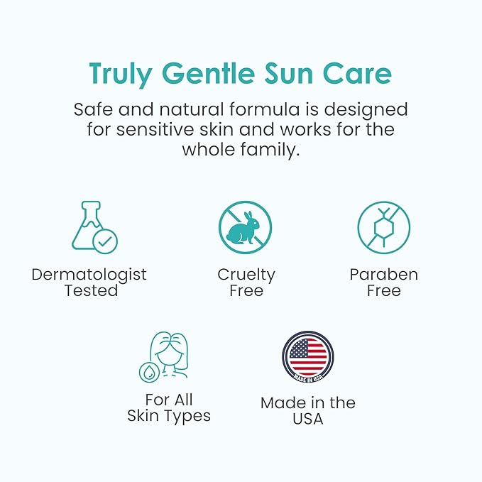 TruKid Easy On Mineral Sunscreen SPF 50 - Kids & Baby Sunscreen for Face & Body, Sunblock Protection for Sensitive Skin, Unscented, 3.4oz