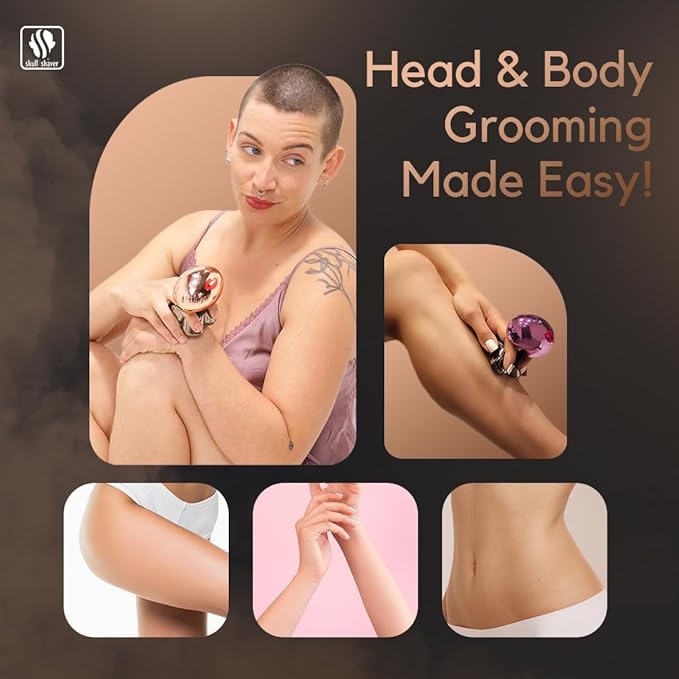 Skull Shaver Butterfly Kiss Pro (Rose Gold): Best Electric Shaver for Bikini, Leg, Body Shaving