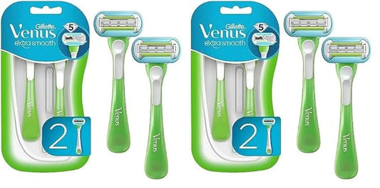 Gillette Venus Extra Smooth Green Disposable Women's Razors - 2 Count (Pack of 2)