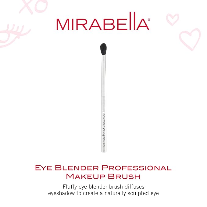 Mirabella Blending Eyeshadow Brush, Premium Professional Makeup Brush Collection, Cruelty-Free Synthetic Bristle Brush with Hand-Sculpted Brushed Aluminum Handle, Luxury Blending Brush for Makeup