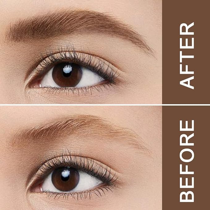 evpct 1Pcs Dark Brown Magic Microblading Eyebrow Contouring Pen Brow Pencil with Hair Like Strokes, 4 Tipped Precise Brow Pencil with Brush Micro-Fork Tips Applicator Natural Looking Brows