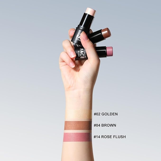 FOCALLURE 3 Pcs Cream Contour Sticks,Shades with Highlighter & Bronzer & Blush,Non-greasy Long-wear Face Contouring Pen,Easy to Sculpt the Face and Create a Lightweight Finishing Makeup,NEUTRAL