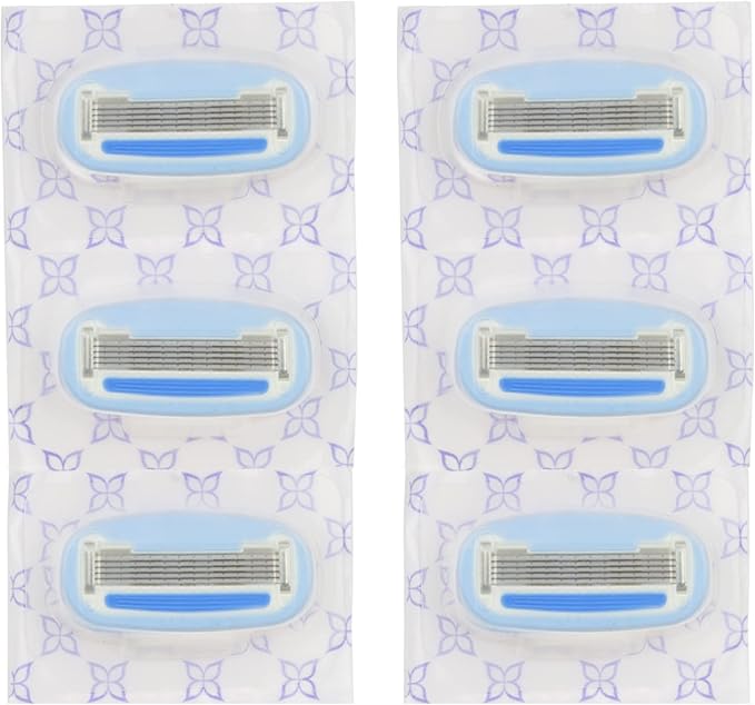 Amazon Basics 5-Blade Razor Refills for Women, 6 Count (Fits Amazon Basics Razor Handles Only) (Previously Solimo)