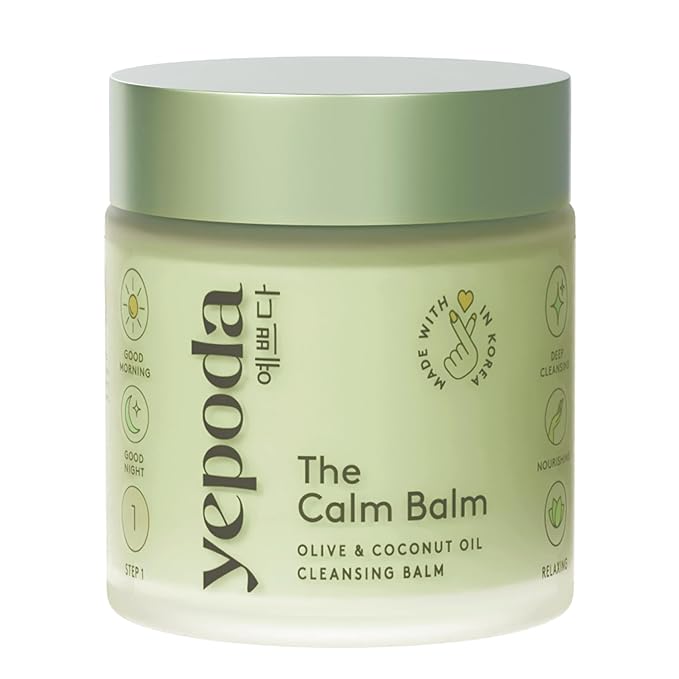 Yepoda The Calm Balm, Gentle Makeup Remover & Deep Cleansing Balm, Removes Waterproof Makeup & Impurities, Vegan Korean Face Cleanser for All Skin Types, 2.82 OZ (80g)